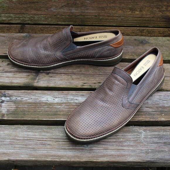 EUC, Ron White Gray Perforated Leather Slip-On, Size 43 EU, Made in Italy - Picture 13 of 13